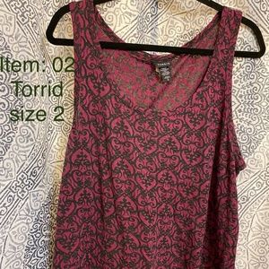 Wine and Black Sheer Tank Top